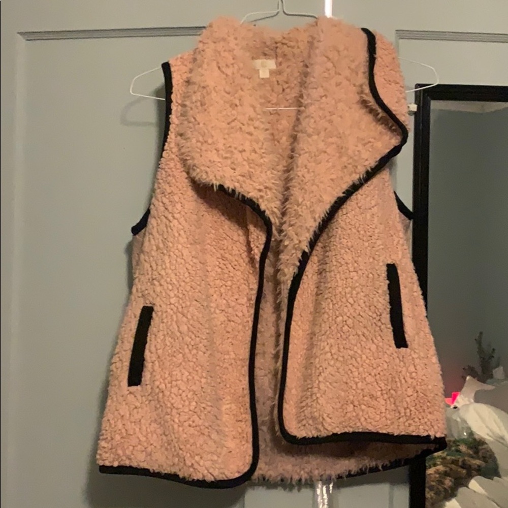 Pink fur vest